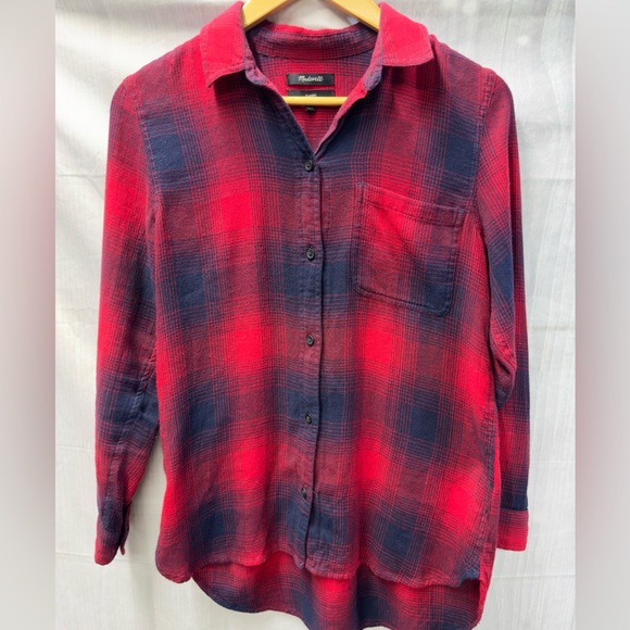 Madewell Plaid Flannel Long Sleeve Shirt Small - Picture 1 of 3